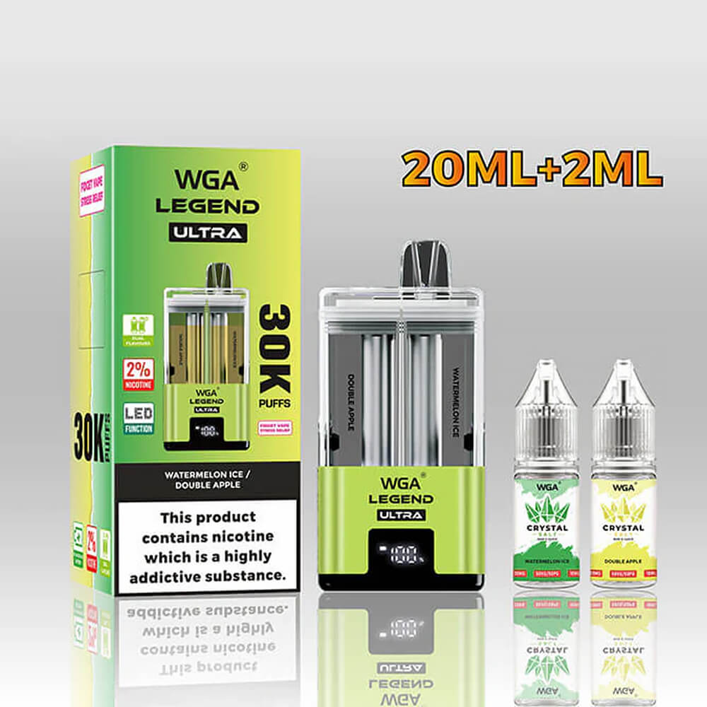 WGA Dual Flavors 30000 puffs Disposable Vape In Sales-850mAh Battery, 22ml E-liquid, Multiple Nicotine 15 Flavors
