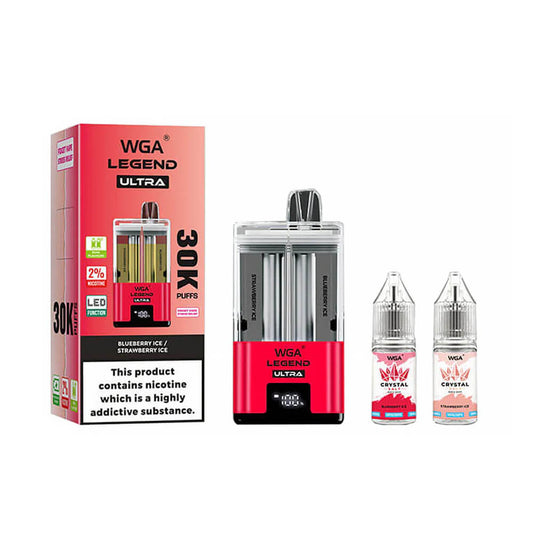 WGA Dual Flavors 30000 puffs Disposable Vape In Sales-850mAh Battery, 22ml E-liquid, Multiple Nicotine 15 Flavors