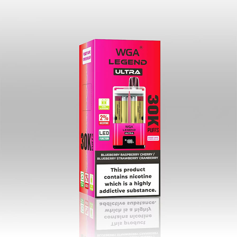 WGA Dual Flavors 30000 puffs Disposable Vape In Sales-850mAh Battery, 22ml E-liquid, Multiple Nicotine 15 Flavors