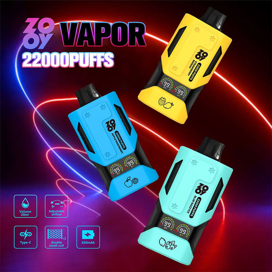 ZOOY Vapor 22000 PUFF Disposable Vape In Sales