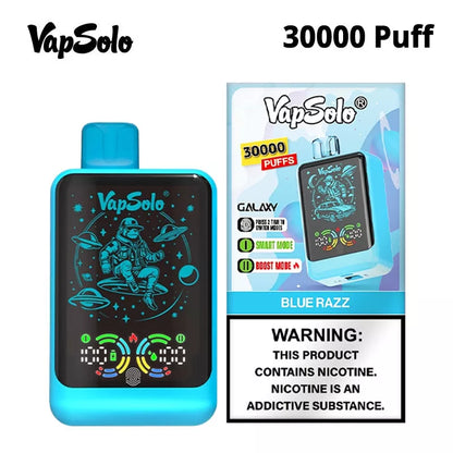 Vapsolo Galaxy 30000 Puffs Digital Screen 30k Disposable Vape-850mAh Battery, 40ml E-liquid, Multiple Nicotine 12 Flavors