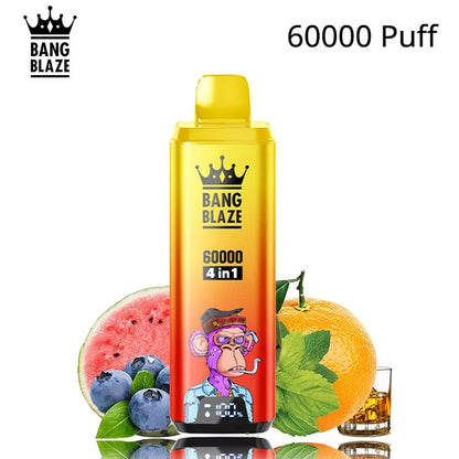 Bang Blaze 60k Puffs 4 in 1 Vape 60000 Puff -650mAh Battery, 54ml E-liquid, Multiple Nicotine 12 Flavors