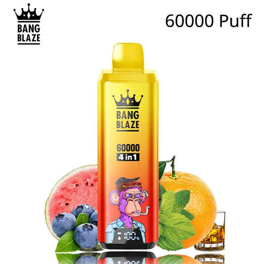 Bang Blaze 60k Puffs 4 in 1 Vape 60000 Puff -650mAh Battery, 54ml E-liquid, Multiple Nicotine 12 Flavors