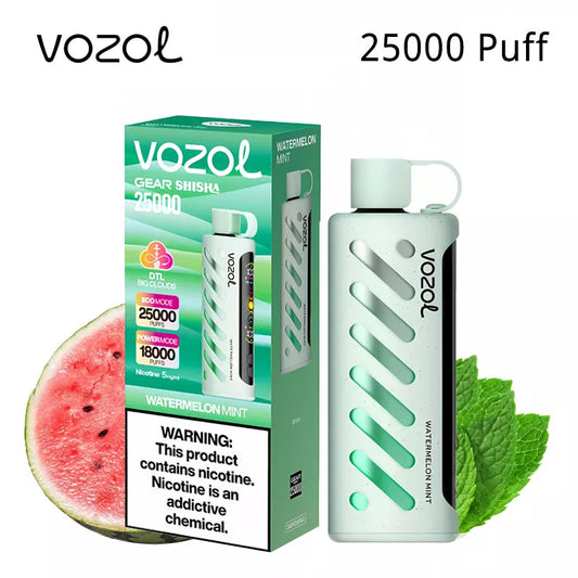 Vozol Gear Shisha 25000 Puffs Disposable Vape 25k Puff 25ml E-liquid 1000mAh  Battery 30 flavors Wholesale Price