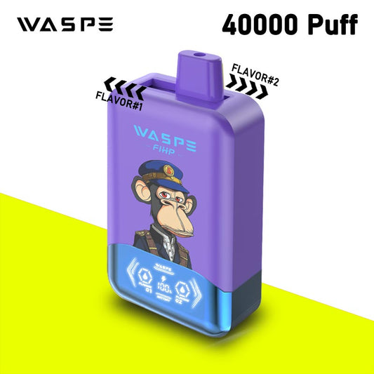 Waspe Fihp 40000 Puffs Vapsolo Twins 2 flavors in 1 Digital Screen