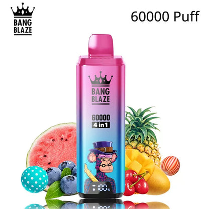 Bang Blaze 60k Puffs 4 in 1 Vape 60000 Puff -650mAh Battery, 54ml E-liquid, Multiple Nicotine 12 Flavors