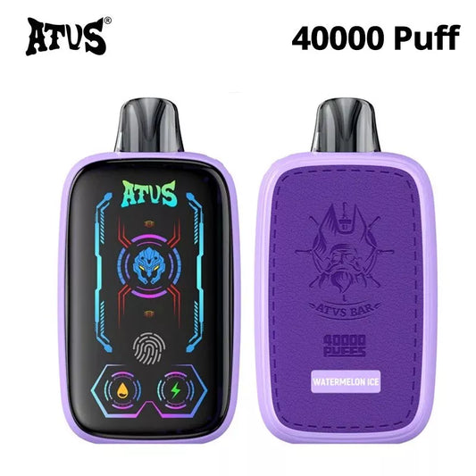 ATVS Vape 40000 Puffs 24 Flavors Big Screen Airflow Double Mesh Coil 40k Puff