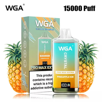 WGA Crystal Pro Max 15000 Puffs Vape Disposable E-cig 29 Flavors-500mAh Battery, 25ml E-liquid, Multiple Nicotine 29 Flavors