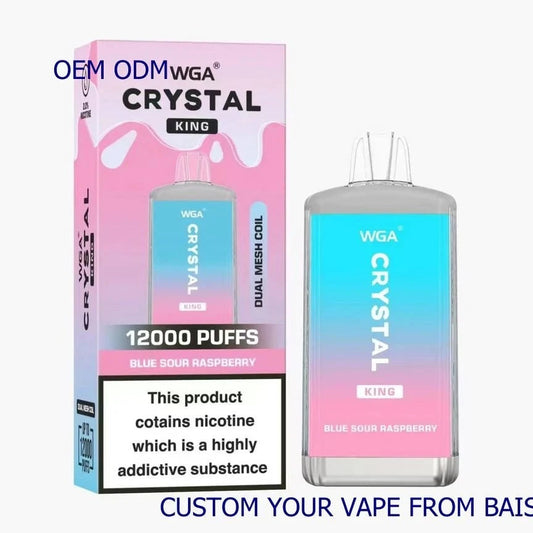 WGA CRYSTAL KING 12000 Puffs Disposable Vape Wholesale-650mAh Battery,Multiple Nicotine 13 Flavors