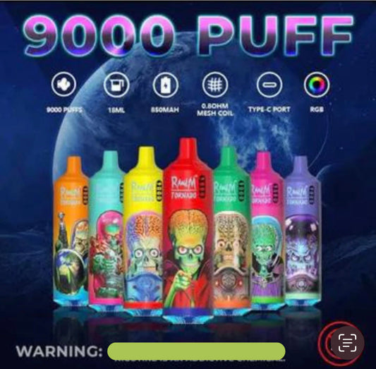 RandM Tornado 9000 Puffs 0% Nicotine Disposable Vape - £1.49 | UK Vapes
