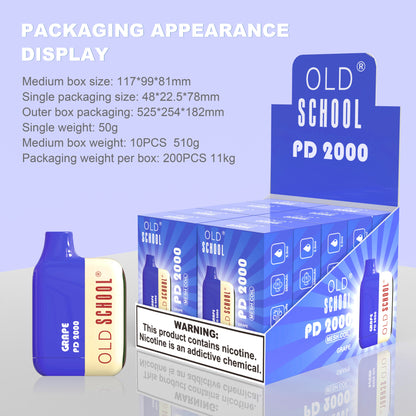 OLD School PD2000 Puffs Disposable Vape Wholesale