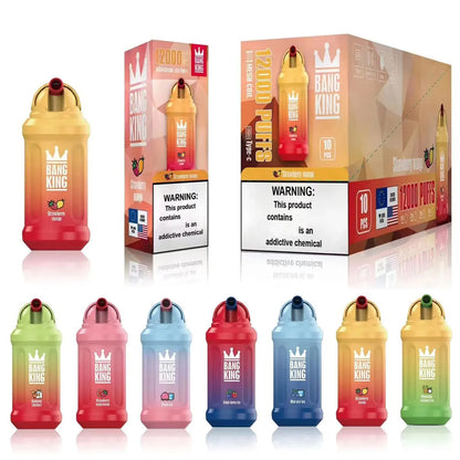 Bang King 12000 puffs disposable rechargeable vape in stock-650mAh Battery, 23ml E-liquid, Multiple Nicotine 19 Flavors
