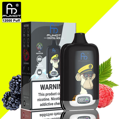 RandM Digital Box 12000 Fumot tornado Puffs Disposable Vape Black ice