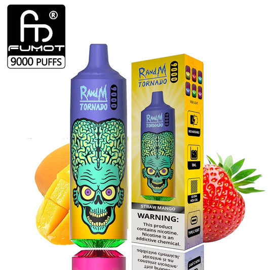Original RandM 9000 Puffs 56 Flavors Fumot Torando Vape Wholesale Price