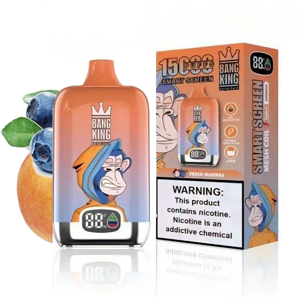 Bang King Original Vape 15000 Puffs Digital -650mAh Battery, 25ml E-liquid, Multiple Nicotine 10 Flavors