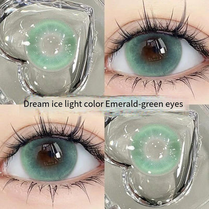 Natural beauty Fantasy Dream Fairy green high light beauty contact lens 14.5 large diameter contact lens small diameter with degree genuine （2）