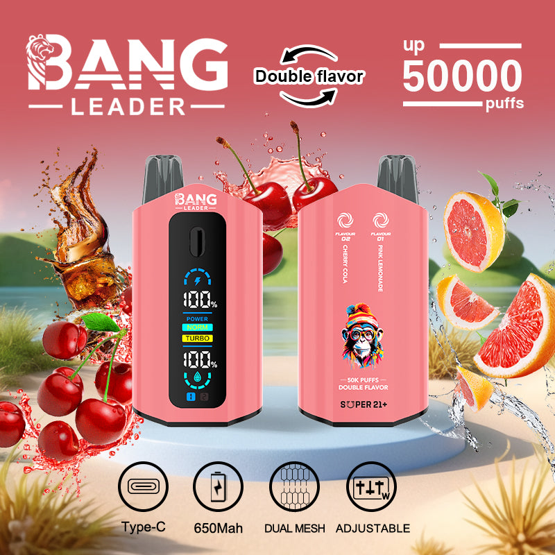 Bang Leader 50000 Puffs Disposable Vape (0% to 5% Nicotine) – Dual Pods, Unmatched Performance 650mAh battery 12 Flavors