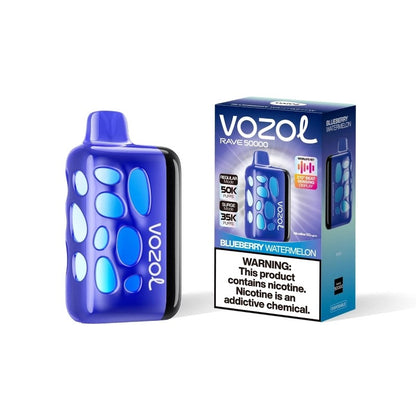 VOZOL Rave 50000 Puffs– Beat-Sensing Disposable Vape |5%Nicotine Strength 1000mAh Battery 15 Flavors