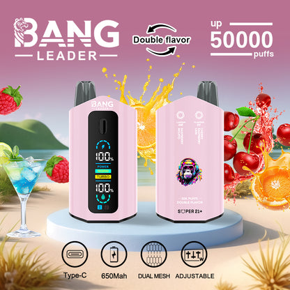 Bang Leader 50000 Puffs Disposable Vape (0% to 5% Nicotine) – Dual Pods, Unmatched Performance 650mAh battery 12 Flavors