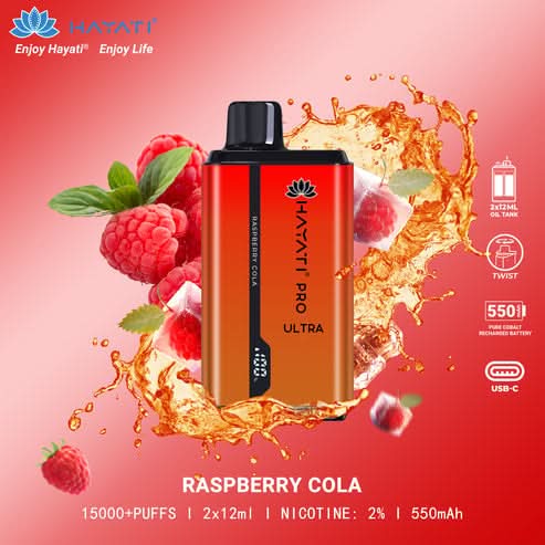 Hayati Pro Ultra 15000 Puffs Disposable Vape 2% Nicotine 850mAh Rechargeable Battery 45 Flavors