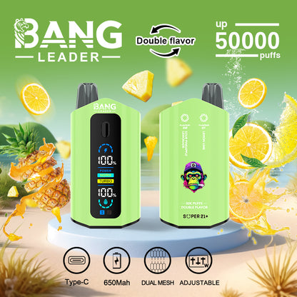 Bang Leader 50000 Puffs Disposable Vape (0% to 5% Nicotine) – Dual Pods, Unmatched Performance 650mAh battery 12 Flavors