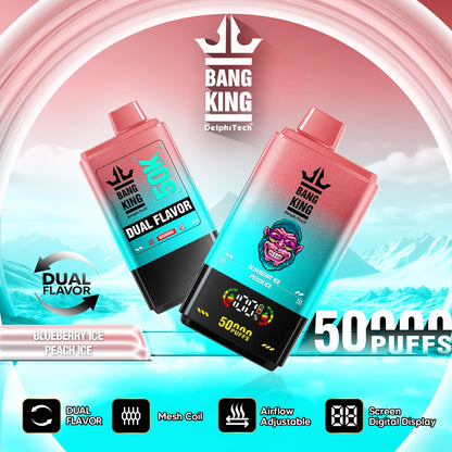 Bang King 50000 Puffs Disposable Vape(0% to 5% Nicotine) - 50ml E-Liquid, 850mAh Battery