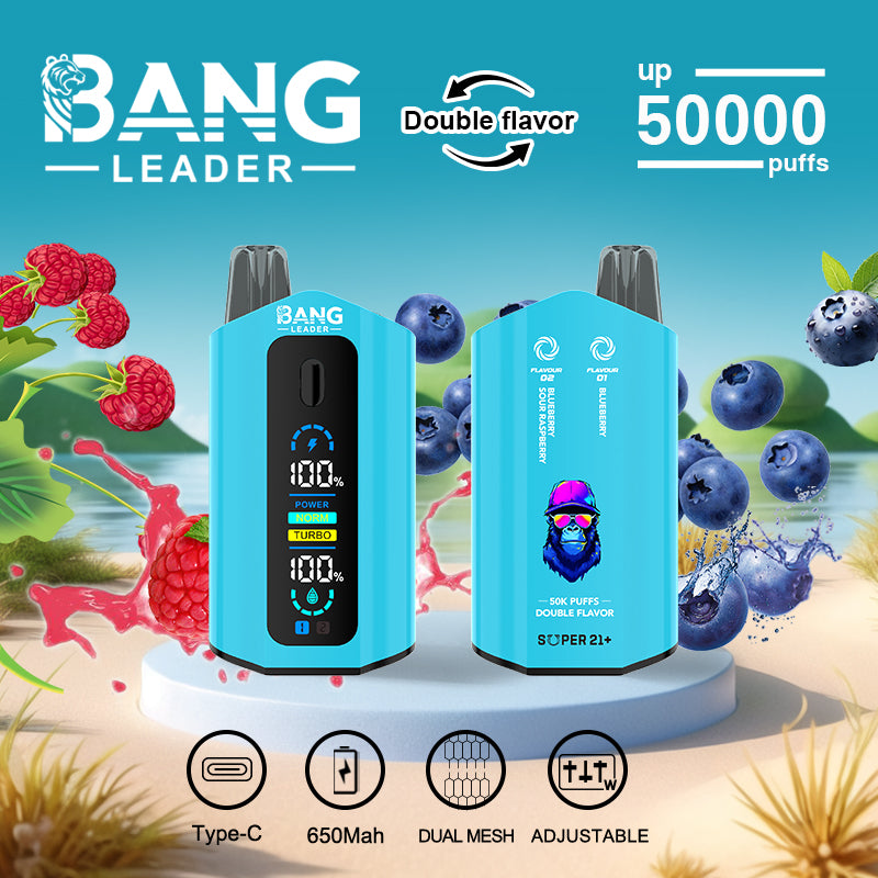 Bang Leader 50000 Puffs Disposable Vape (0% to 5% Nicotine) – Dual Pods, Unmatched Performance 650mAh battery 12 Flavors
