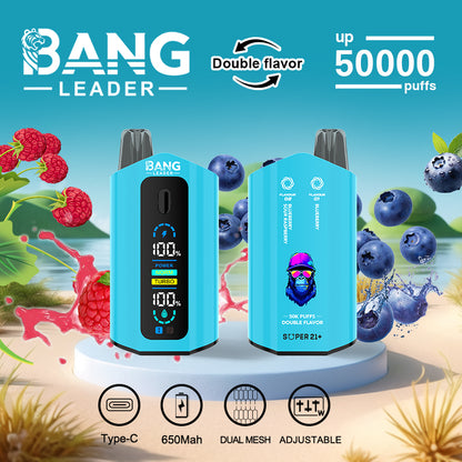 Bang Leader 50000 Puffs Disposable Vape (0% to 5% Nicotine) – Dual Pods, Unmatched Performance 650mAh battery 12 Flavors