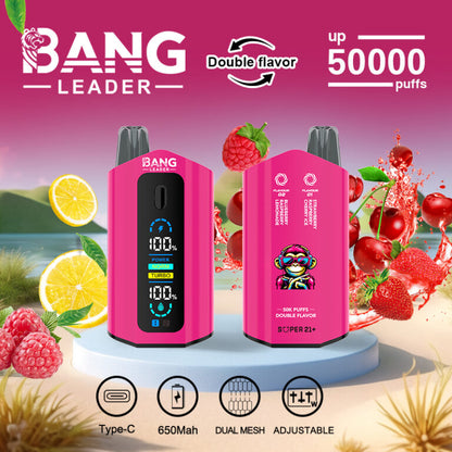 Bang Leader 50000 Puffs Disposable Vape (0%- 5% Nicotine) – Dual Pods, Unmatched Performance 650mAh battery 12 Flavors