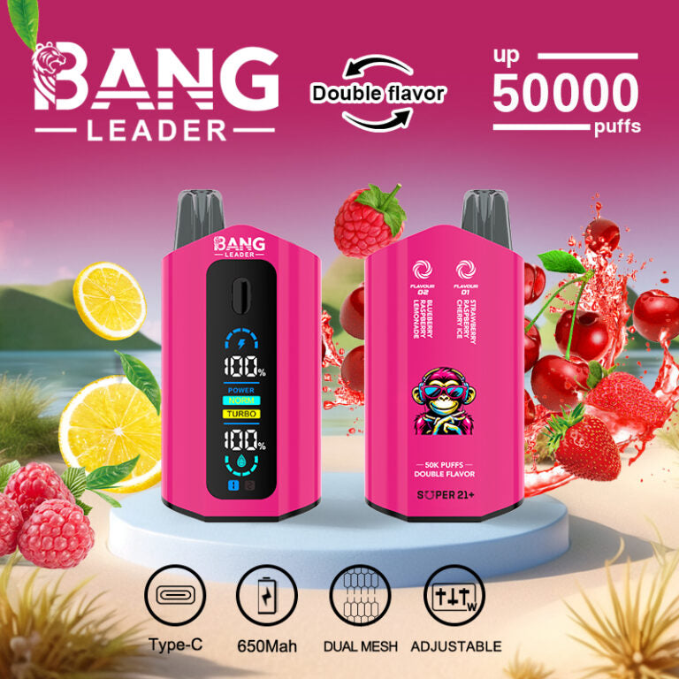 Bang Leader 50000 Puffs Disposable Vape (0% to 5% Nicotine) – Dual Pods, Unmatched Performance 650mAh battery 12 Flavors