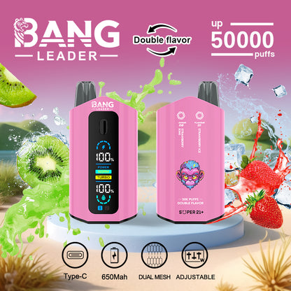 Bang Leader 50000 Puffs Disposable Vape (0% to 5% Nicotine) – Dual Pods, Unmatched Performance 650mAh battery 12 Flavors