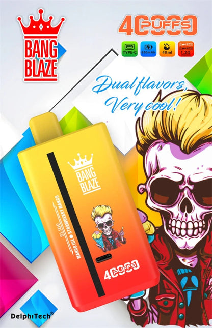 Bang Blaze 40000 Dual Flavors Disposable Vape(0% to 5% Nicotine) - 40ml E-Liquid, 650mAh Battery 12 Flavors