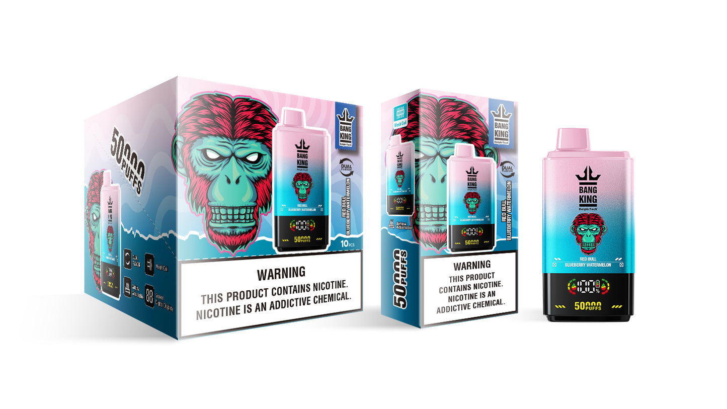 Bang King 50000 Puffs Disposable Vape(0% to 5% Nicotine) - 50ml E-Liquid, 850mAh Battery