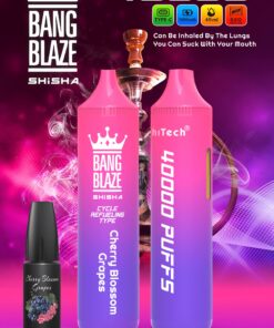 Bang Blaze 40000 Puffs Disposable Vape(0% to 5% Nicotine) - 40ml E-Liquid, 1000mAh Battery 12 Flavors