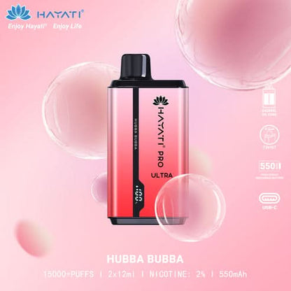 Hayati Pro Ultra 15000 Puffs Disposable Vape 2% Nicotine 850mAh Rechargeable Battery 45 Flavors