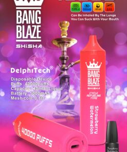 Bang Blaze 40000 Puffs Disposable Vape(0% to 5% Nicotine) - 40ml E-Liquid, 1000mAh Battery 12 Flavors