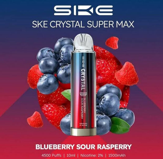 Crystal Supermax 4500 Disposable Bar Puffs  BY SKE -Nic 20MG 2ML 1500 MAH