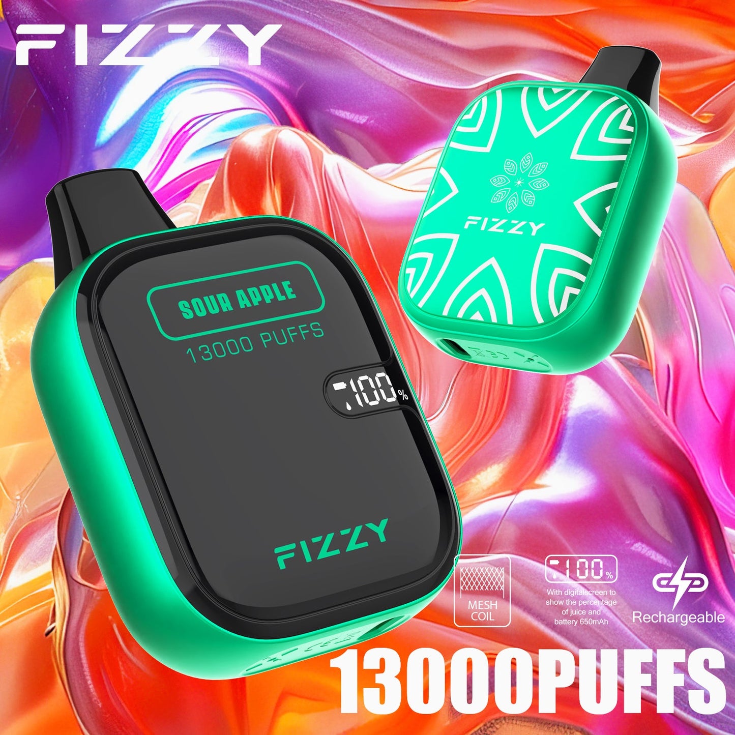 FIZZY BOOM 13000 Puffs Disposable Vape Wholesale-650mAh Battery,21ml E-liquid,Multiple Nicotine 12 Flavors
