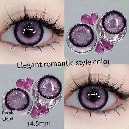 Natural beauty Fantasy Dream Fairy green high light beauty contact lens 14.5 large diameter contact lens small diameter with degree genuine （2）