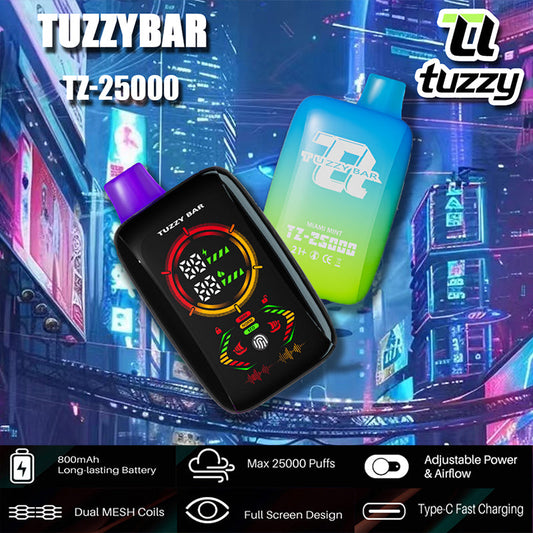 TUZZY BAR TZ  25000 Puffs Disposable Vape Wholesale-800mAh Battery, Multiple Nicotine 10 Flavors