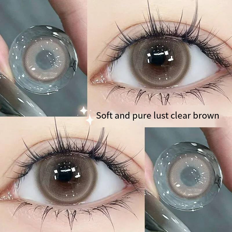 Natural beauty mixed green color contact lenses European and American style hot contact lenses small and large diameter on the eyes color does not hurt the eyes (2)