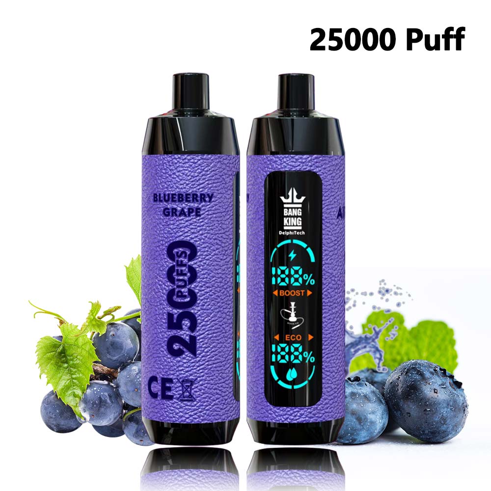 Bang King Original 25000 puffs 25K Shisha Hookah Delphi Tech Al Fakher 8000 pro max disposable vape-650mAh Battery, 30ml E-liquid, Multiple Nicotine 12 Flavors