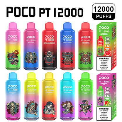 POCO EU Warehouse  PT 12000 Puffs Disposable Vape Wholesale-650mAh Battery,22ml E-liquid, Multiple Nicotine 10 Flavors