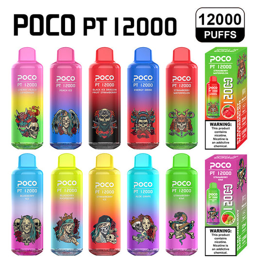 POCO EU Warehouse  PT 12000 Puffs Disposable Vape Wholesale-650mAh Battery,22ml E-liquid, Multiple Nicotine 10 Flavors
