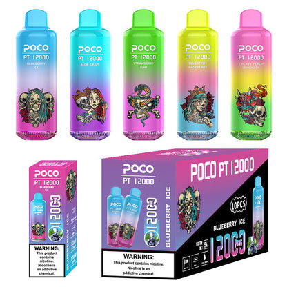 POCO EU Warehouse  PT 12000 Puffs Disposable Vape Wholesale-650mAh Battery,22ml E-liquid, Multiple Nicotine 10 Flavors