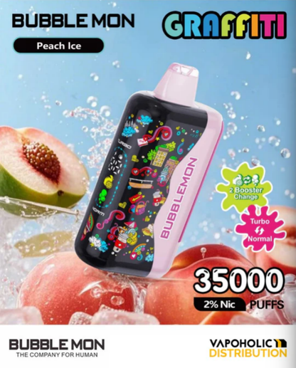 BUBBLEMON GRAFFITI 35000 PUFFS 2% Nicotine 28ML 🍓🍈12 FRUIT FLAVOR  🥝🍉