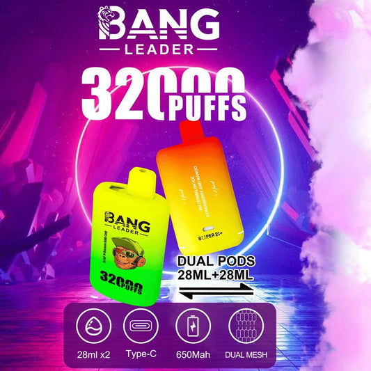 BANG LEADER 32000 Puffs Disposable Vape Wholesale-650mAh Battery, 28ml E-liquid, Multiple Nicotine 12 Flavors