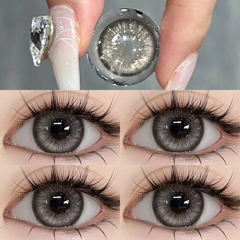 Natural beauty mixed green color contact lenses European and American style hot contact lenses small and large diameter on the eyes color does not hurt the eyes (2)