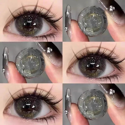 Natural beauty mixed green color contact lenses European and American style hot contact lenses small and large diameter on the eyes color does not hurt the eyes (2)