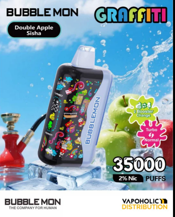 BUBBLEMON GRAFFITI 35000 PUFFS 2% Nicotine 28ML 🍓🍈12 FRUIT FLAVOR  🥝🍉